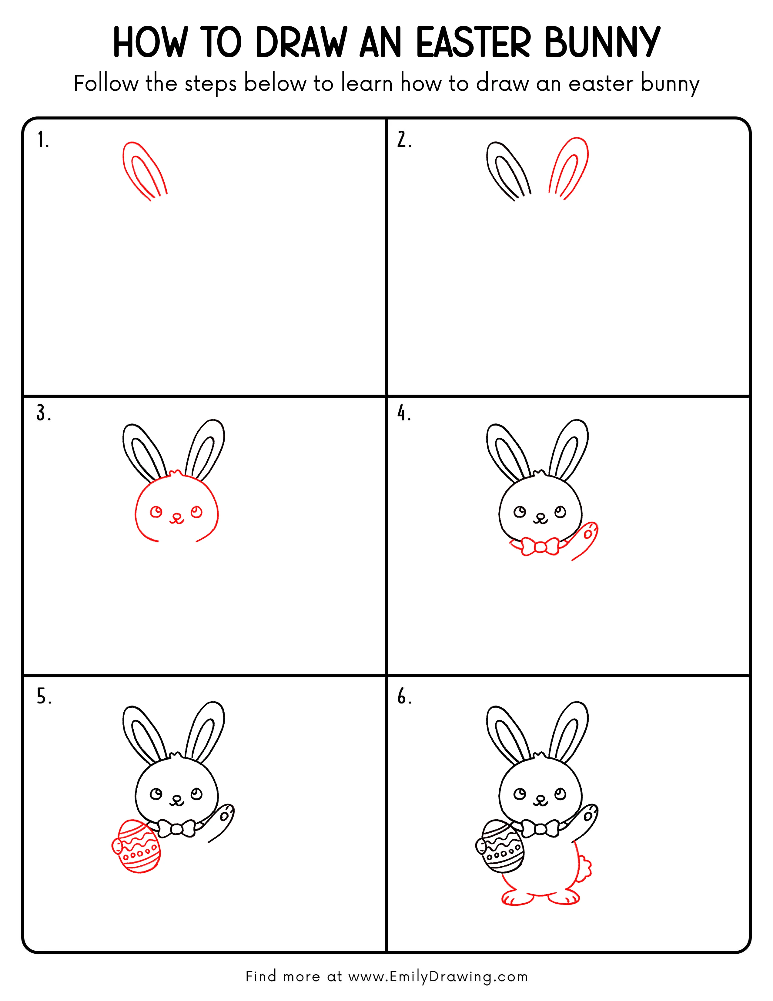 Printable Easter Bunny Drawing Guide
